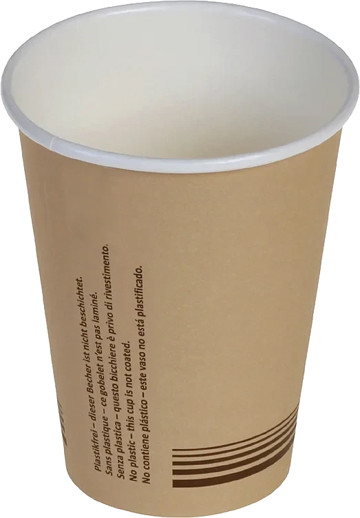 Kaffekopp 3dl uncoated ø9cm, brun komposterbar  50stk