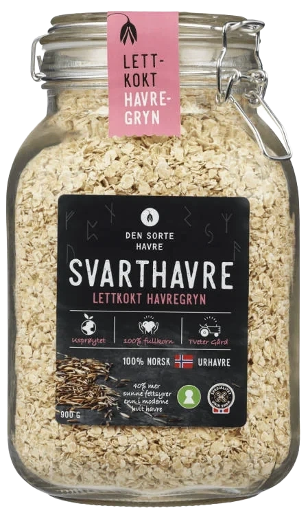 Svarthavregryn Lettkokte 900g Den Sorte Havre