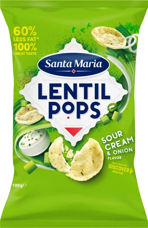 Lentil Pops Sour Cream&Onion 100g St.Maria