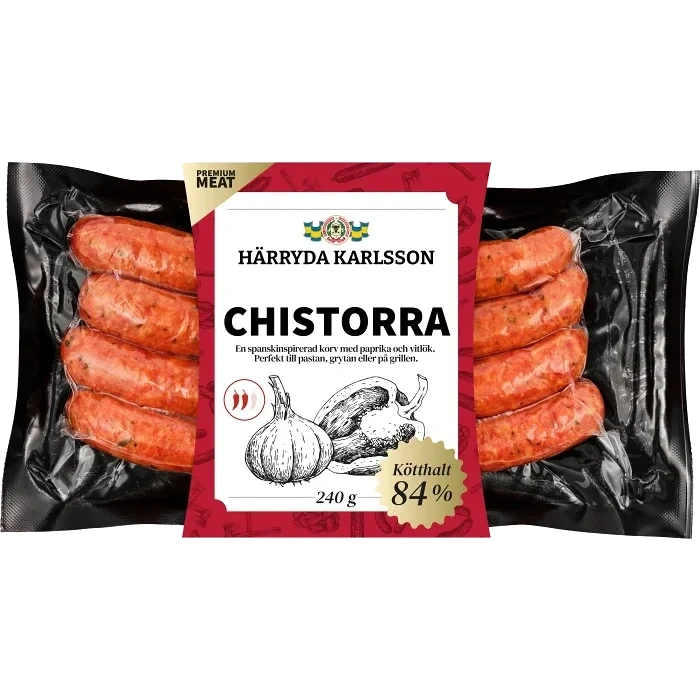 Kryddkorv Chistorra 84% Kötthalt 240g Härryda Karlsson