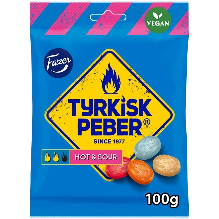 Tyrkisk Peber Hot&Sour 100g Fazer