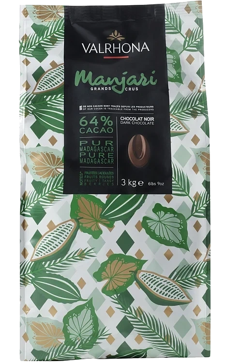 Sjokolade Mørk 64% Manjari 3kg Valrhona