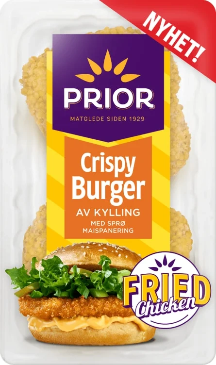 Crispy Burger Kylling 180g Prior