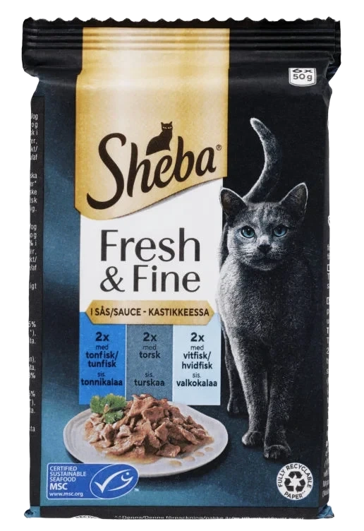 Sheba Fresh&Fine Tunfisk&Laks&Hvit Fisk 300g