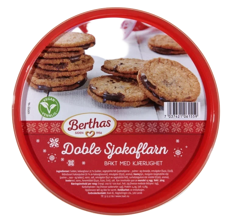 Doble Sjokoflarn 380g Berthas
