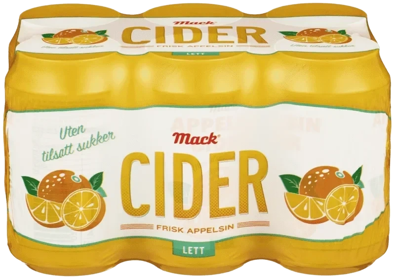 Mack Cider Appelsin Lett 6stk x 0,33l, 1,98l