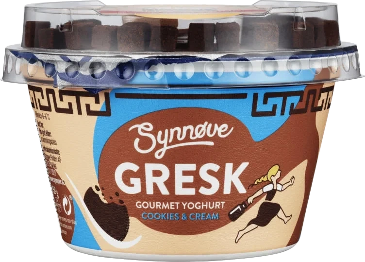 Yoghurt Gresk Gourmet Cookie&Cream 158g Synnøve