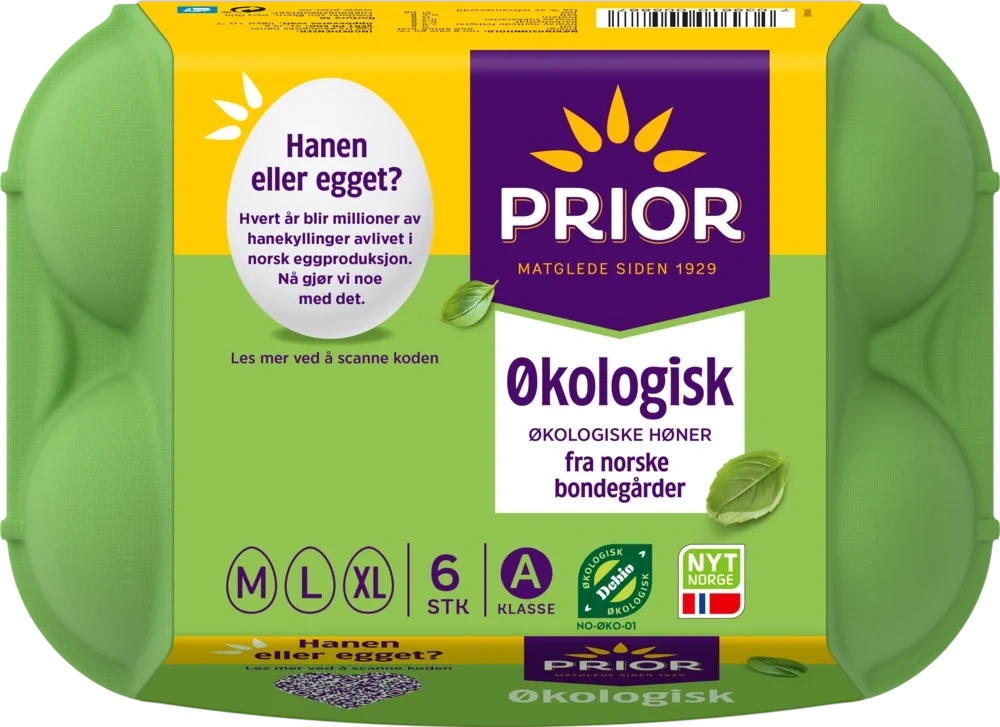 Økologiske egg M L XL 6stk