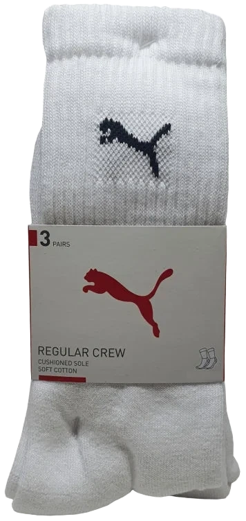 Crew Sock 3pk Hvit 43/46 Puma