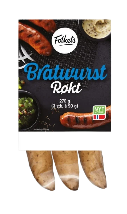 Bratwurst Røkt 270g Folkets