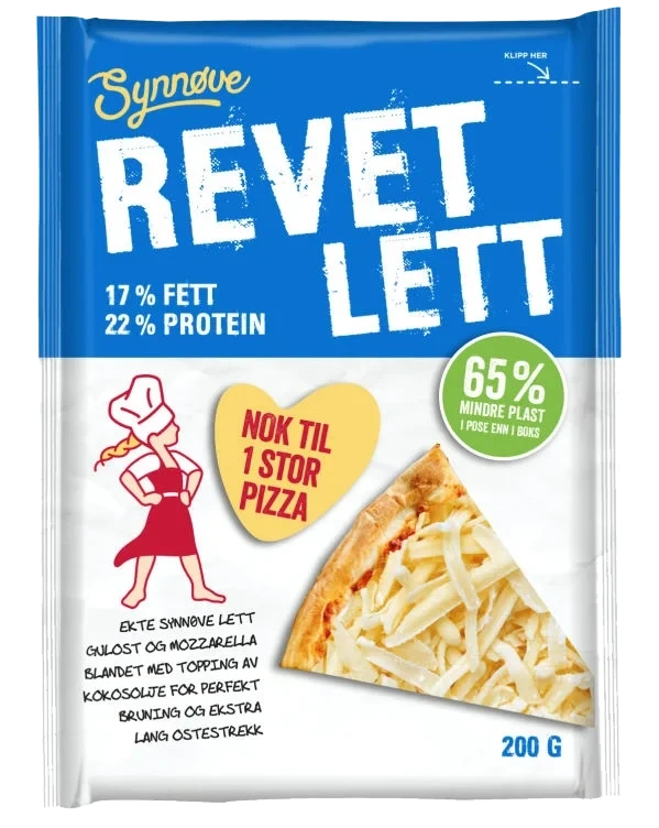 Synnøve Lett 17% Revet 200g