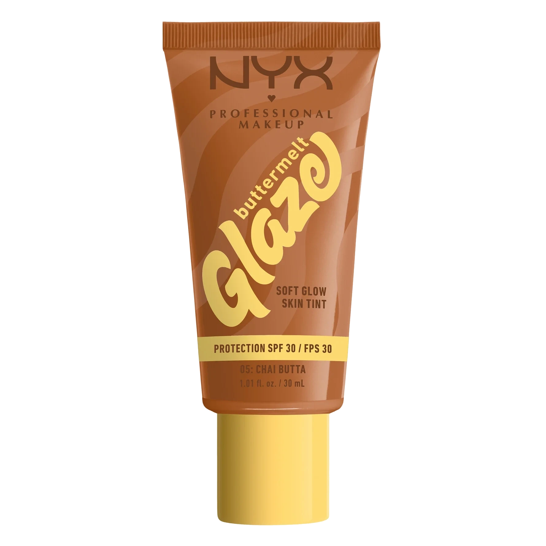 NYX PROFESSIONAL MAKEUP Buttermelt Glaze Soft Glow Skin Tint SPF30 05 Chai Butta
