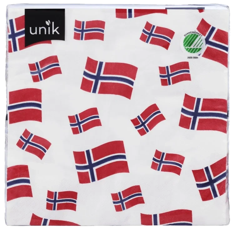 Serviett 17.Mai Små Flagg 20stk Unik
