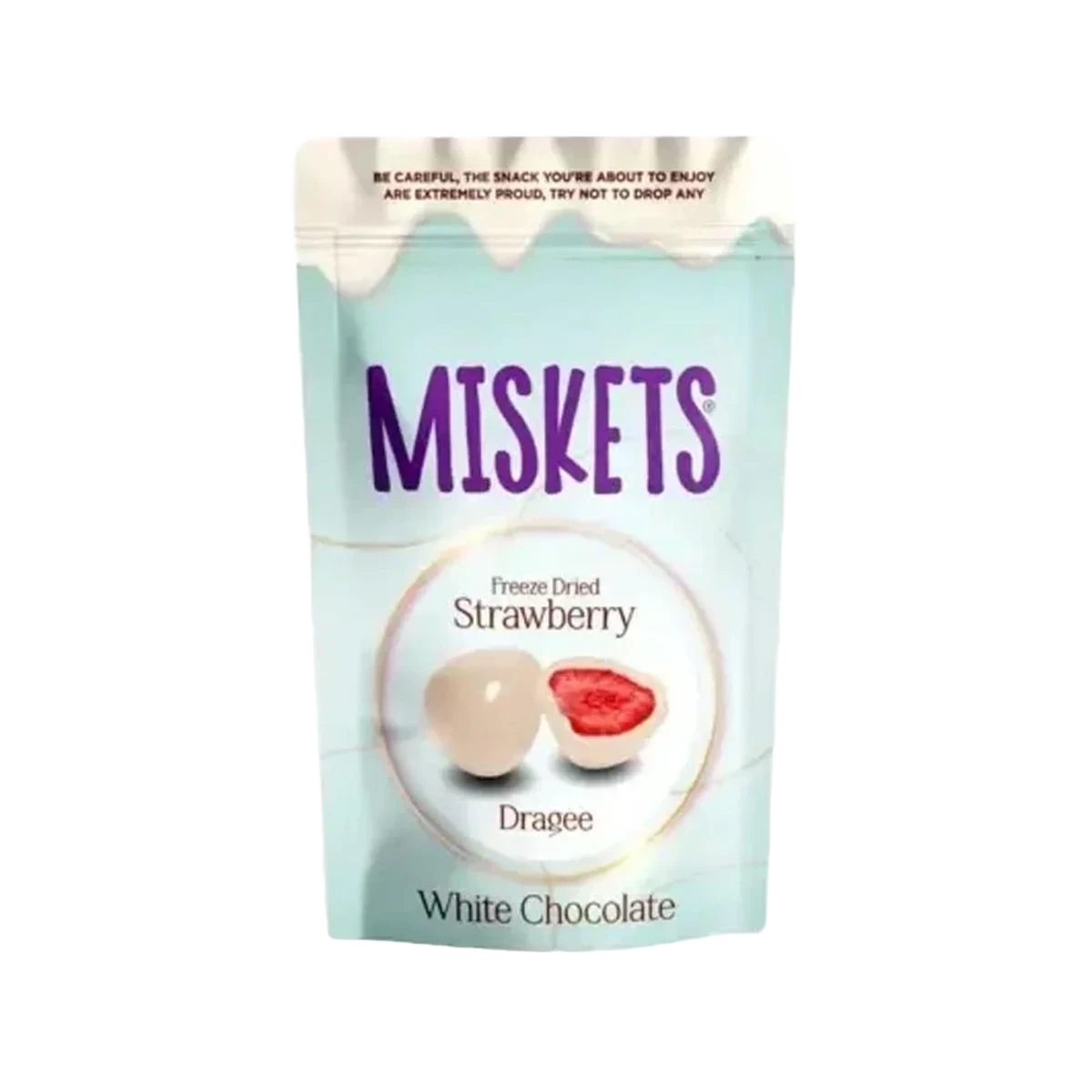 Miskets White Chocolate Coated Freeze Dried Strawberry 80g
