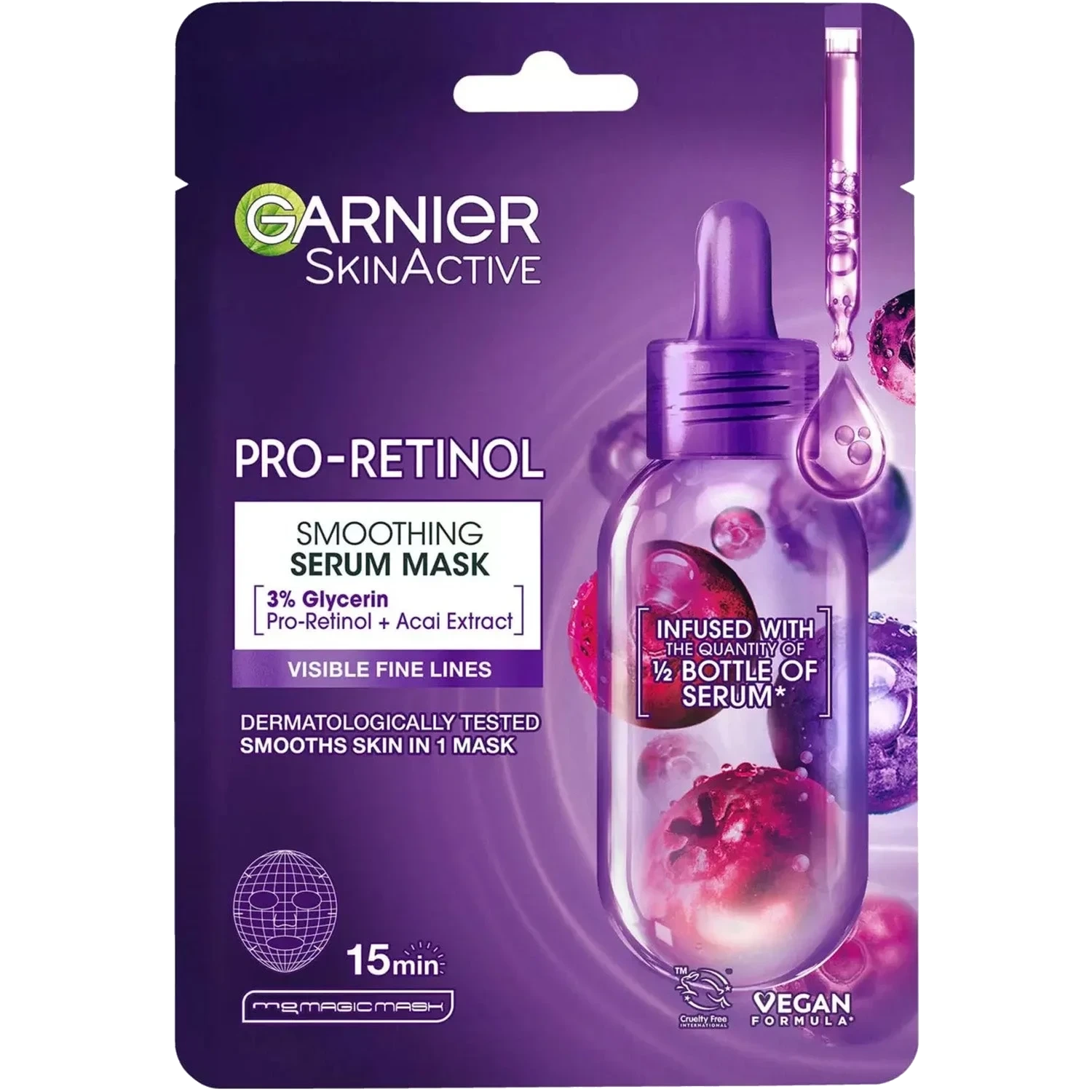 Garnier Skinactive Pro-retinol Smoothing Serum Sheet Mask 28g