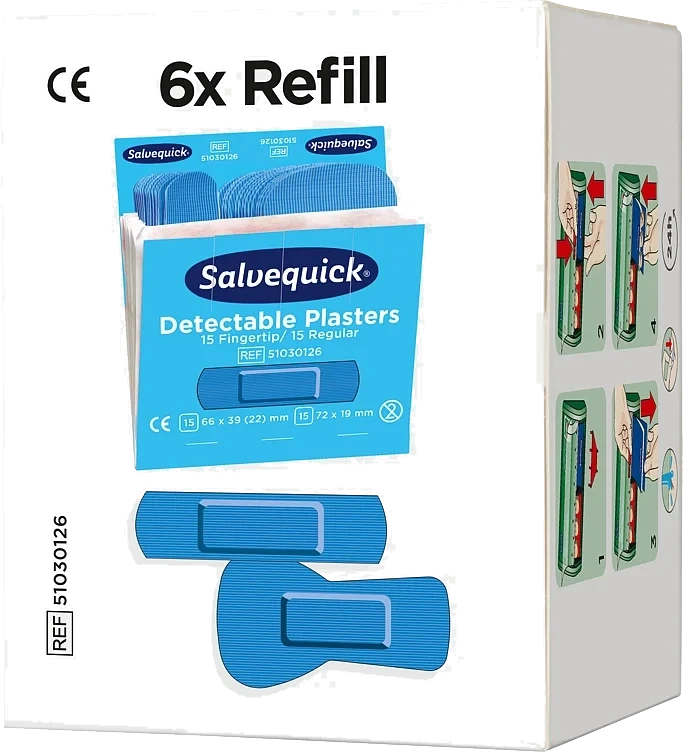 Plaster 30stk detectable finger  6pk
