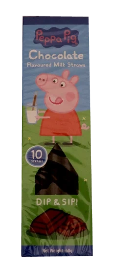 Peppa Gris Sugerør Sjokoladesmak 10x6g