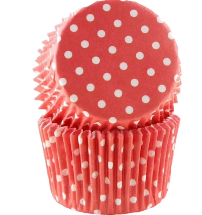 Muffinsformer Polkadott Rød 30stk Cacas