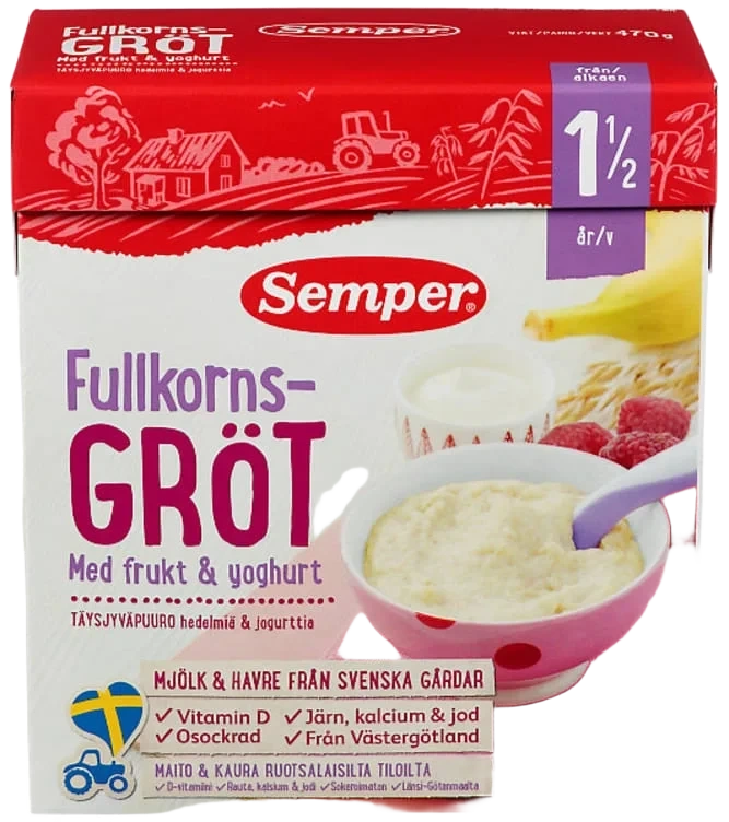 Havregrøt Ban&Bring&Yog 18mnd 470g Semper