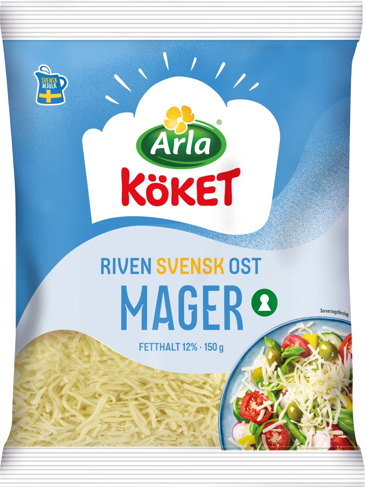Riven ost mager 12% 150 g