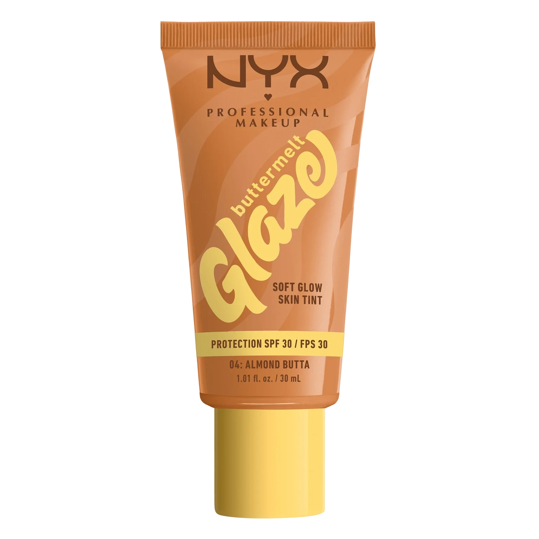 NYX PROFESSIONAL MAKEUP Buttermelt Glaze Soft Glow Skin Tint SPF30 04 Almond Butta
