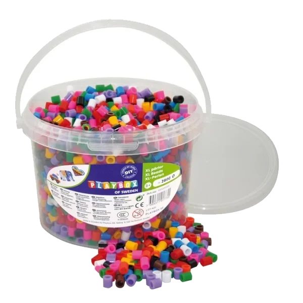 Xl - Rørperler- Fargemiks 2800 Stk I Bøtte