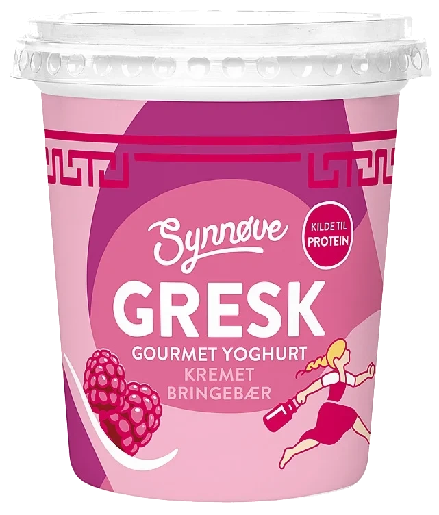 Yoghurt Gresk Gourmet Kremet Bringebær 350g