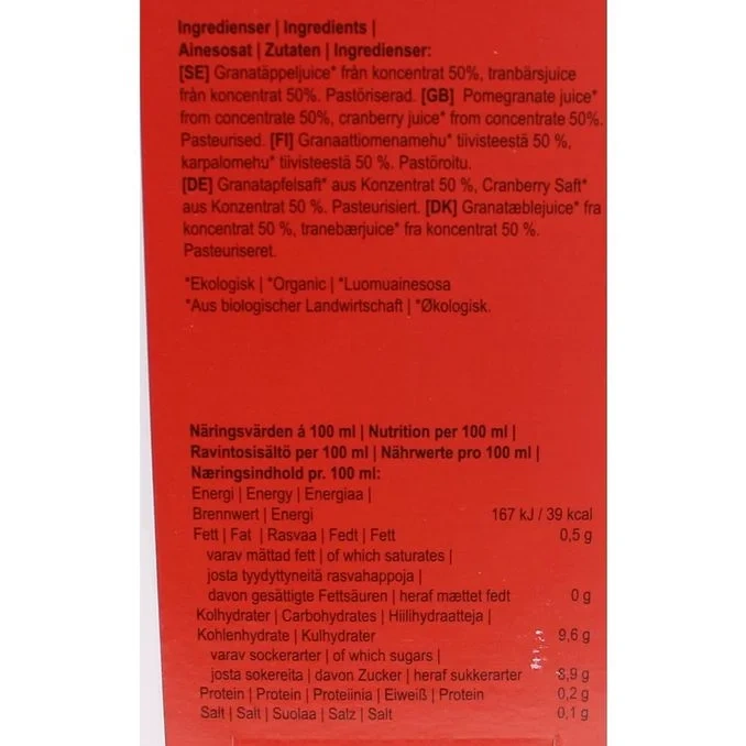 Juice Tranbär & Granatäpple Eko