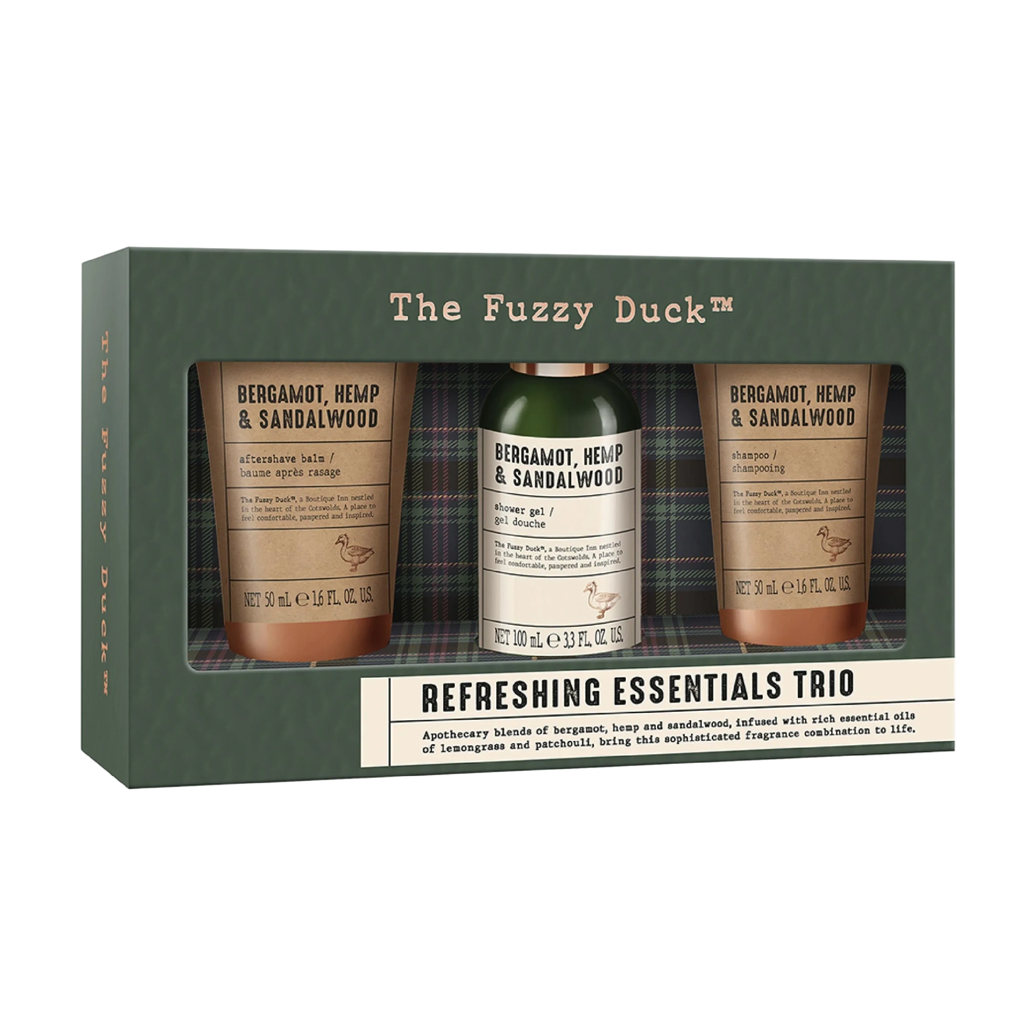 Baylis & Harding The Fuzzy Duck Bergamot, Hemp & Sandalwood Men's Refreshing Essentials Gift Set, 1 sett