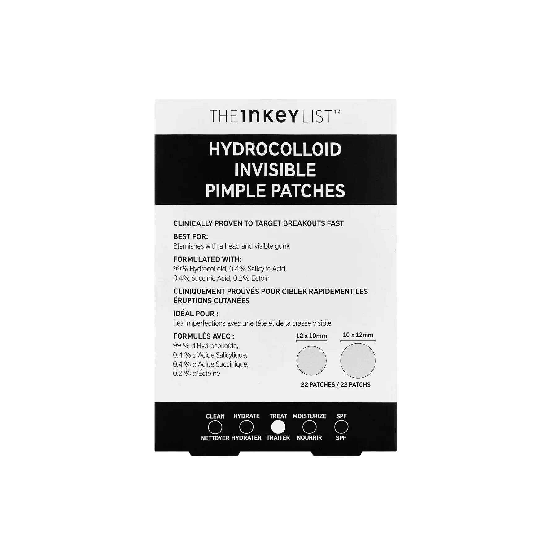 The INKEY List Hydrocolloid Invisible Pimple Patches 22 pcs