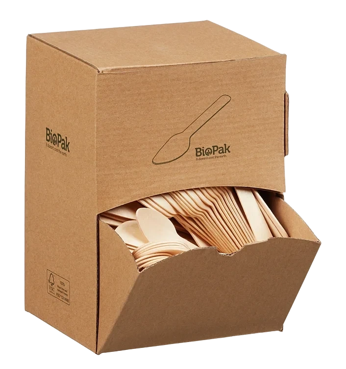 BioPak Vokset Tre Kaffe Skje 11cm Dispenser