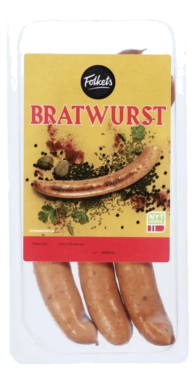 Bratwurst Røkt 80% 270g Folkets