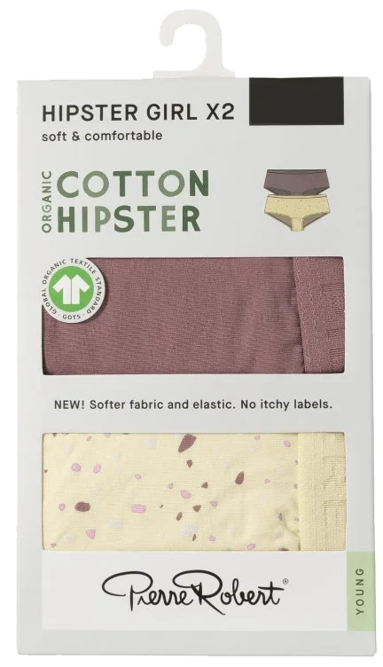 Cotton Hipster Jr Girl Dustyrose-ivory 134-140