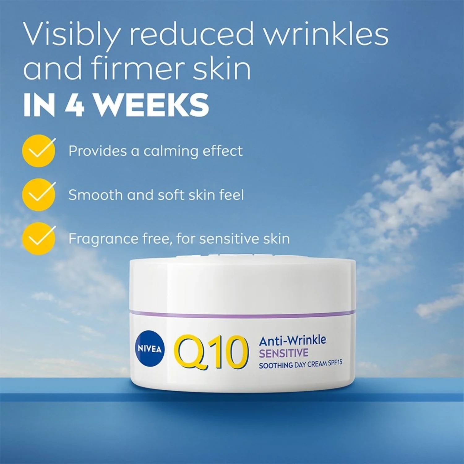 Nivea Q10 Anti-wrinkle Sensitive Parfume Free Day Cream Spf15 50ml