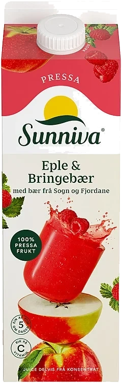 Sunniva presset eple/bringebærjuice   1l