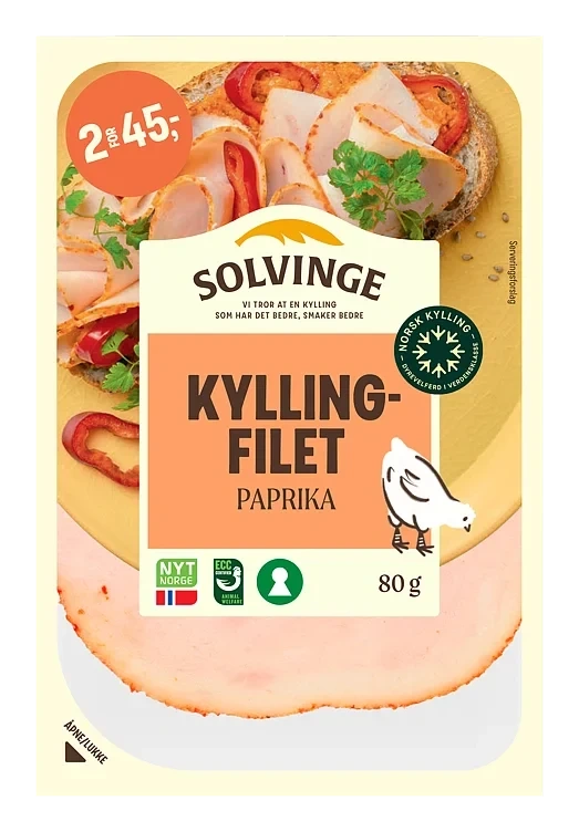 Kyllingfilet med paprika   80g