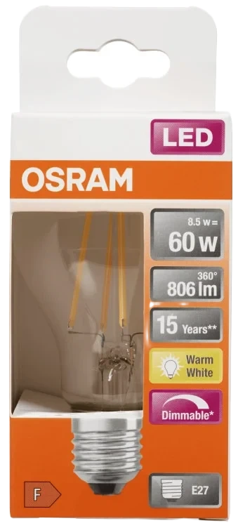 Led cl A 60 Dimbar Klar E27