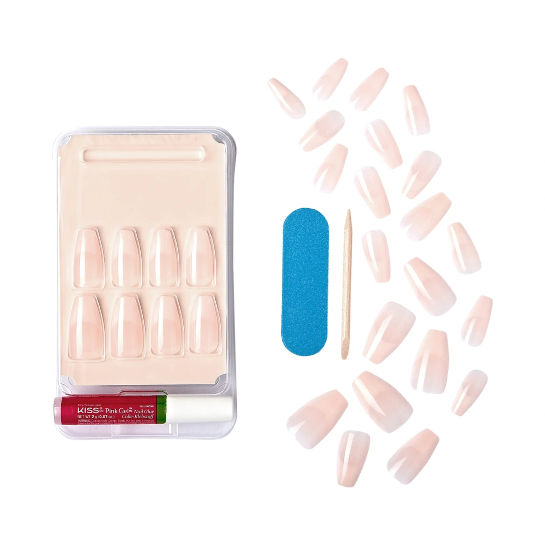 Kiss Acrylic Nude Artificial Nails 79945 Leilani