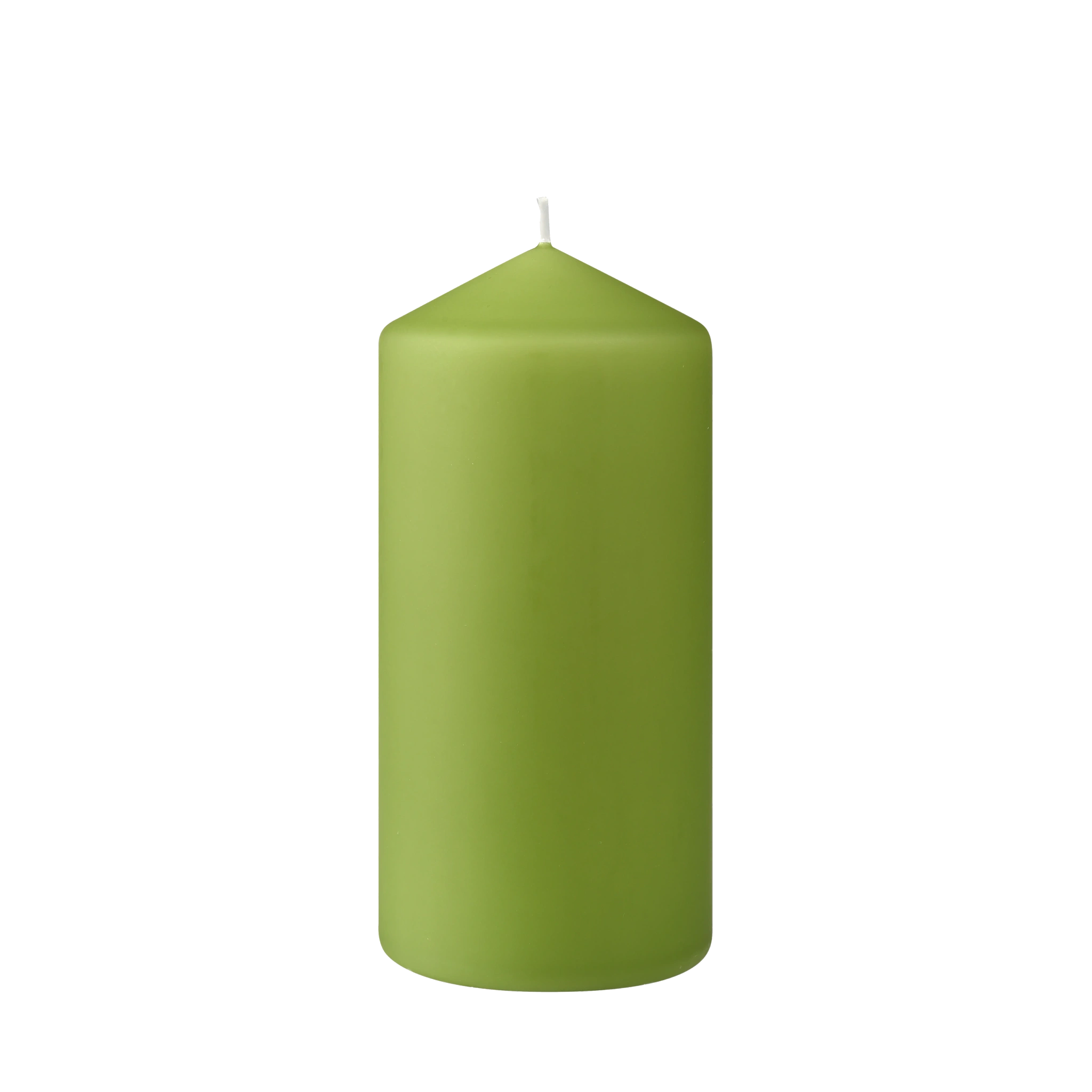 Stumpenkerze matt Leaf Green