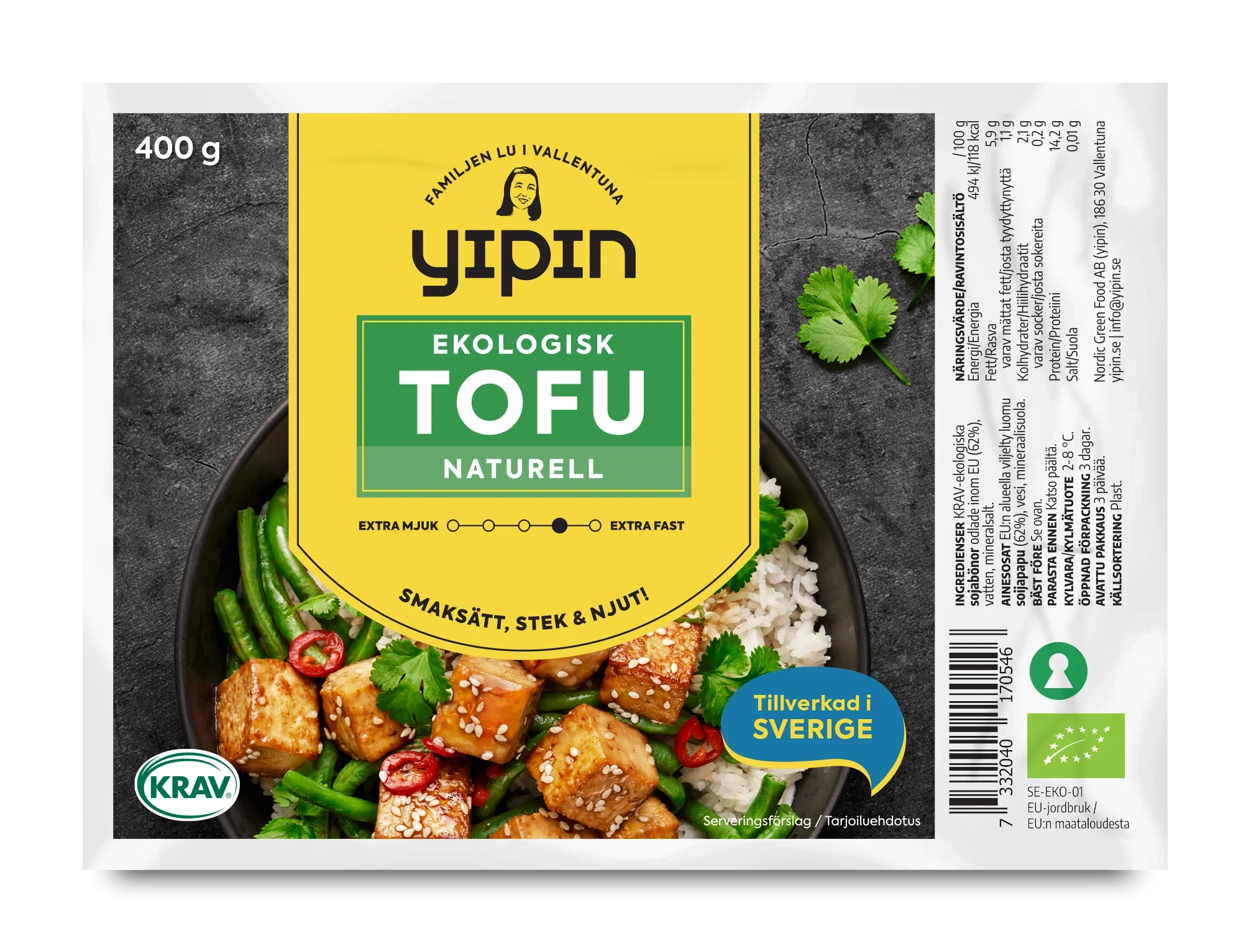 Tofu Naturell Fast 8x400g Yipin