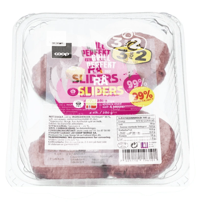 Coop Rå Sliders 280g