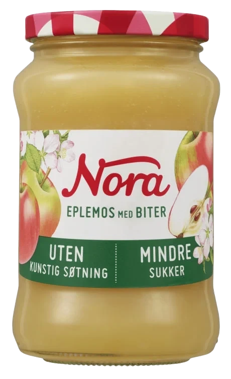 Eplemos m/Biter Mindre Sukker 525g Stabburet
