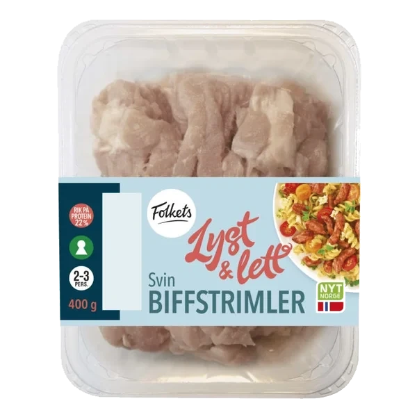 Svin Biffstrimler 400g Folkets