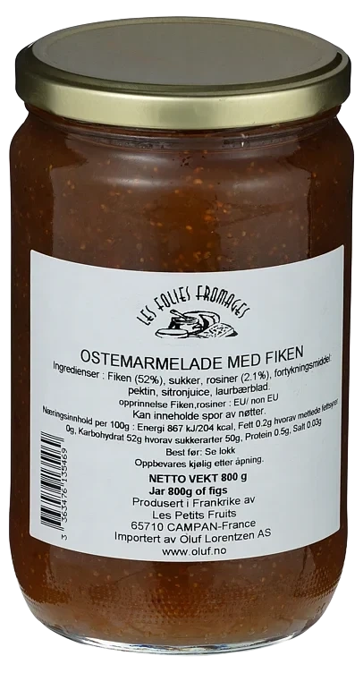 Ostemarmelade Fiken 800g Lesgards