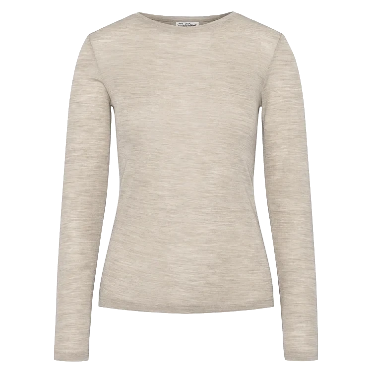 Wool Long Sleeve Stone Beige S Pierre Robert