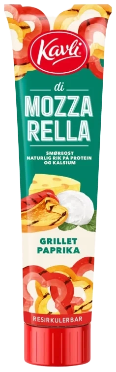 Mozzarella Grillet Paprika 175g Tube Kavli