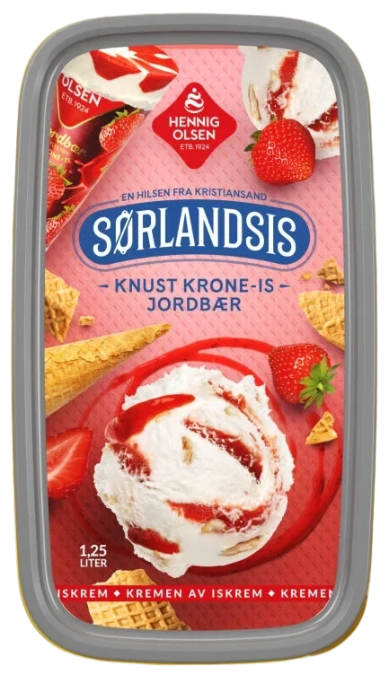 Sørlandsis Jordbær 1,25l Hennig-Olsen