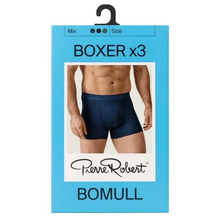 Cotton Boxer Men X3 Black/navy/army S