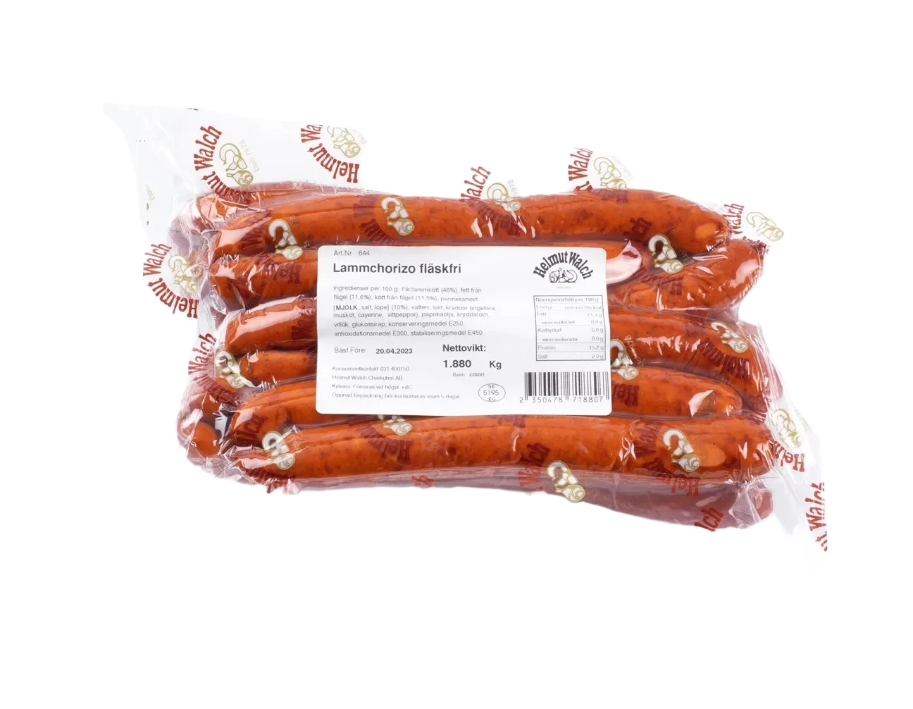 Lammchorizo fläskfri, fryst