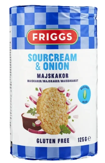 Friggs Majskakor Sourcream & Onion 125g